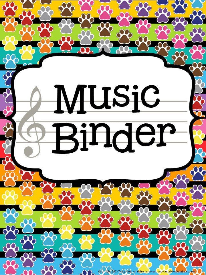 Music Teacher Binder – Paw Print Theme – The Bulletin Board Lady