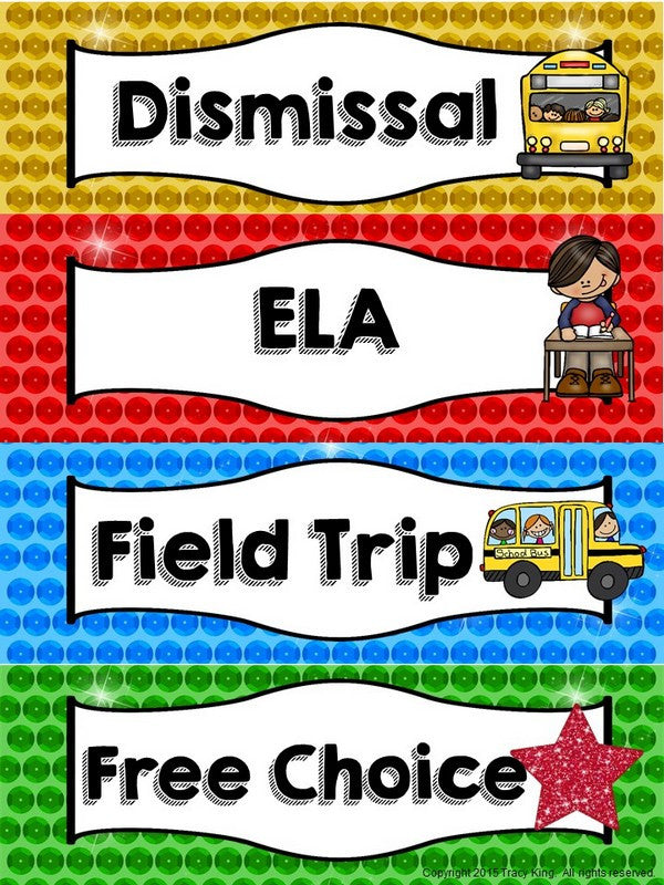 Schedule Cards - Rock Star Theme – The Bulletin Board Lady for Field Trip Name Tags Free Printable