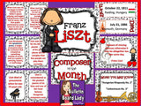 Composer of the Month Franz Liszt-Bulletin Board and Writing Activities