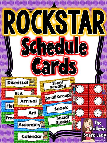 Schedule Cards - Rock Star Theme