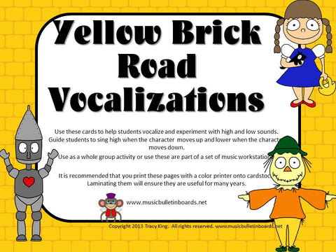 Vocal Exploration/Singing Visual Aids: Yellow Brick Road
