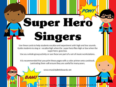Vocal Explorations/Singing Visual Aids: Superheroes