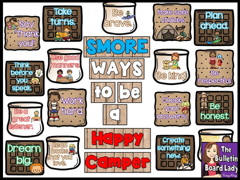SMORE Ways to Be a Happy Camper Bulletin Board
