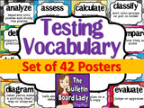 Test Prep Testing Words Bulletin Board Set of 42: Pixelation Background