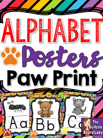 Alphabet Posters Paw Print Theme