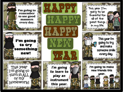 Happy Happy Happy New Year Duck Dynasty Bulletin Board