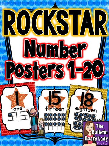 Number Posters Rock Star Theme